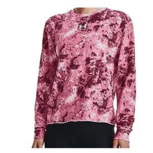 Under Armour Women's Pink Rival Crewneck Sweatshirt, L